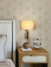 Burton Neutral Modern Ogee Wallpaper Wallpaper A-Street Prints   