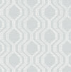 Burton Neutral Modern Ogee Wallpaper Wallpaper A-Street Prints Double Roll Pewter 