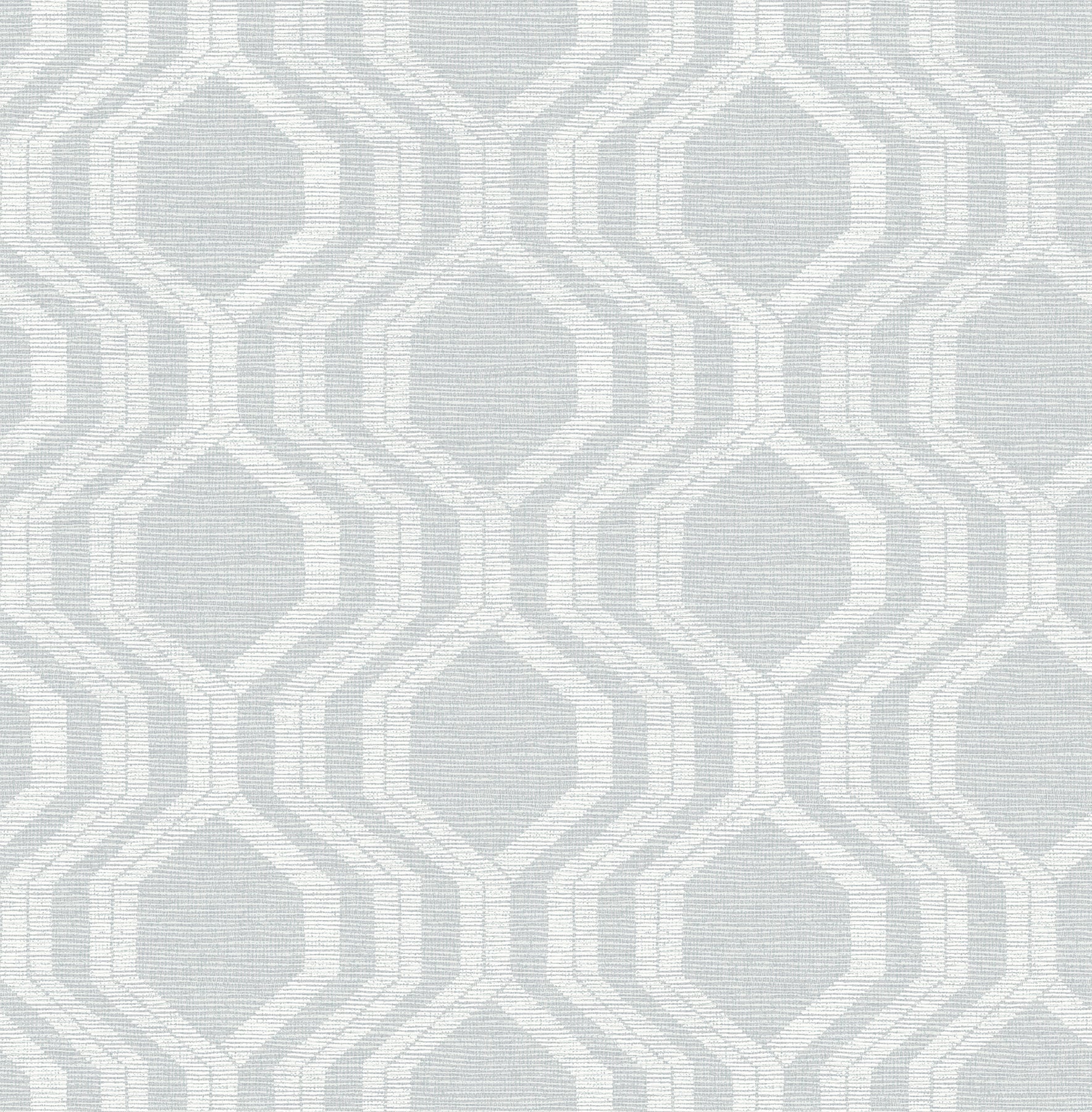 Burton Neutral Modern Ogee Wallpaper Wallpaper A-Street Prints Double Roll Pewter 