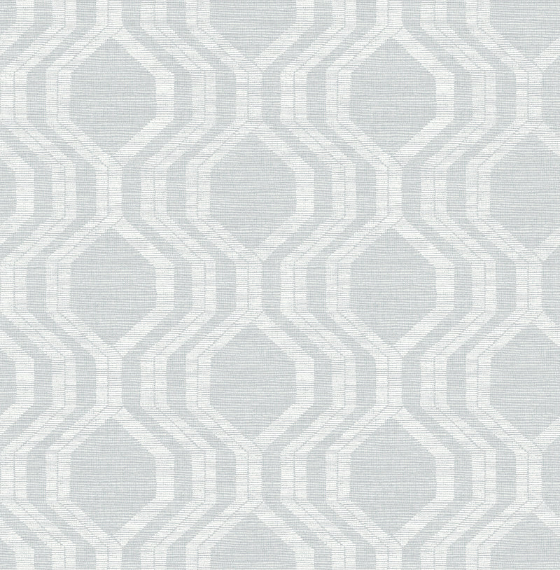 Burton Neutral Modern Ogee Wallpaper Wallpaper A-Street Prints Double Roll Pewter 