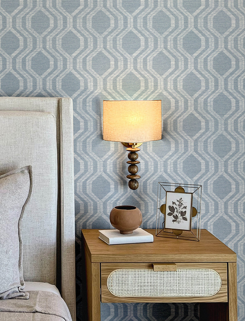 Burton Neutral Modern Ogee Wallpaper Wallpaper A-Street Prints   