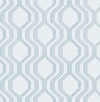 Burton Neutral Modern Ogee Wallpaper Wallpaper A-Street Prints Double Roll Light Blue 