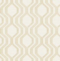 Burton Neutral Modern Ogee Wallpaper Wallpaper A-Street Prints Double Roll Gold 