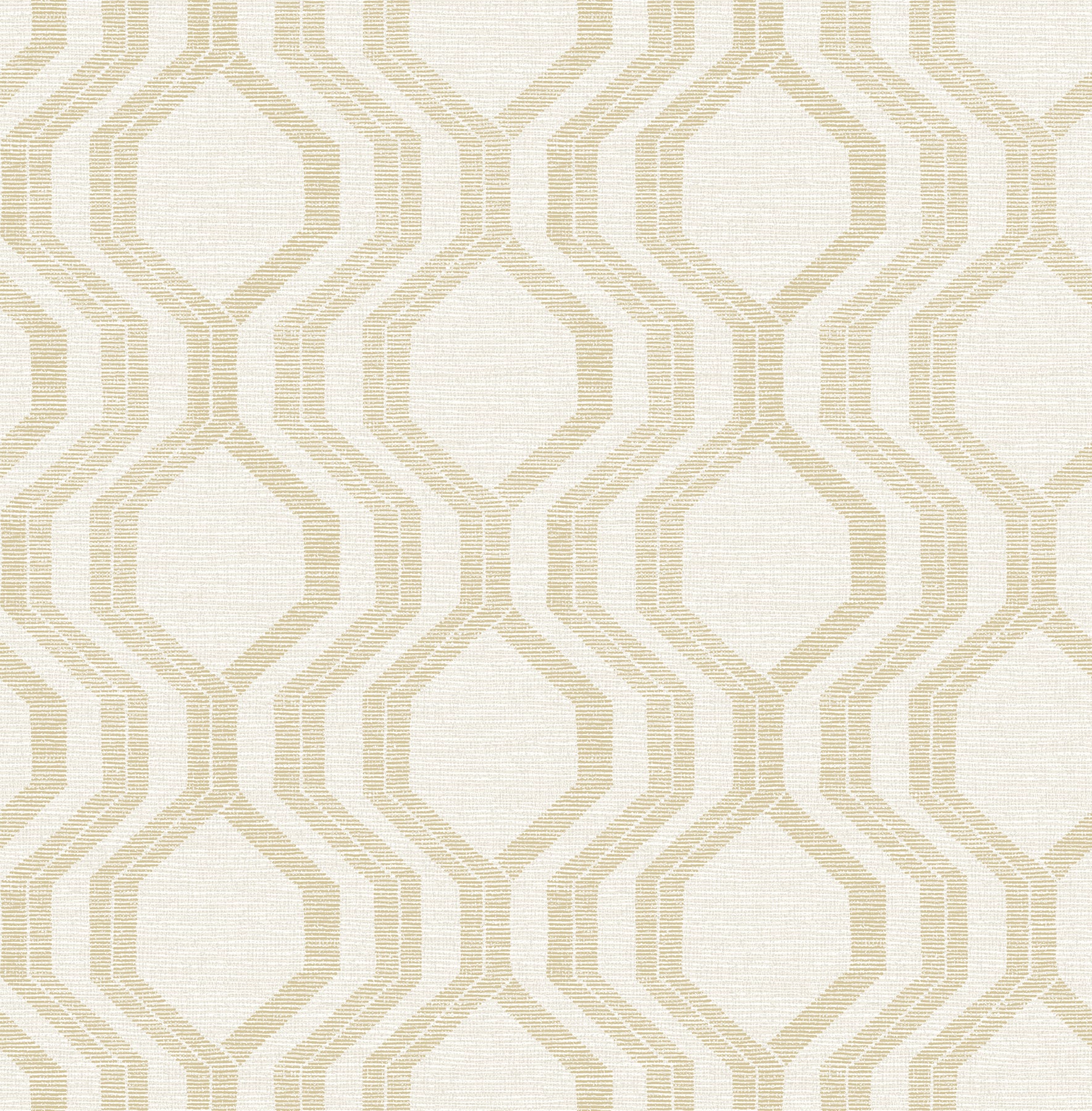 Burton Neutral Modern Ogee Wallpaper Wallpaper A-Street Prints Double Roll Gold 