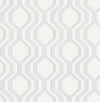 Burton Neutral Modern Ogee Wallpaper Wallpaper A-Street Prints Double Roll Silver 