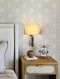 Burton Neutral Modern Ogee Wallpaper Wallpaper A-Street Prints   