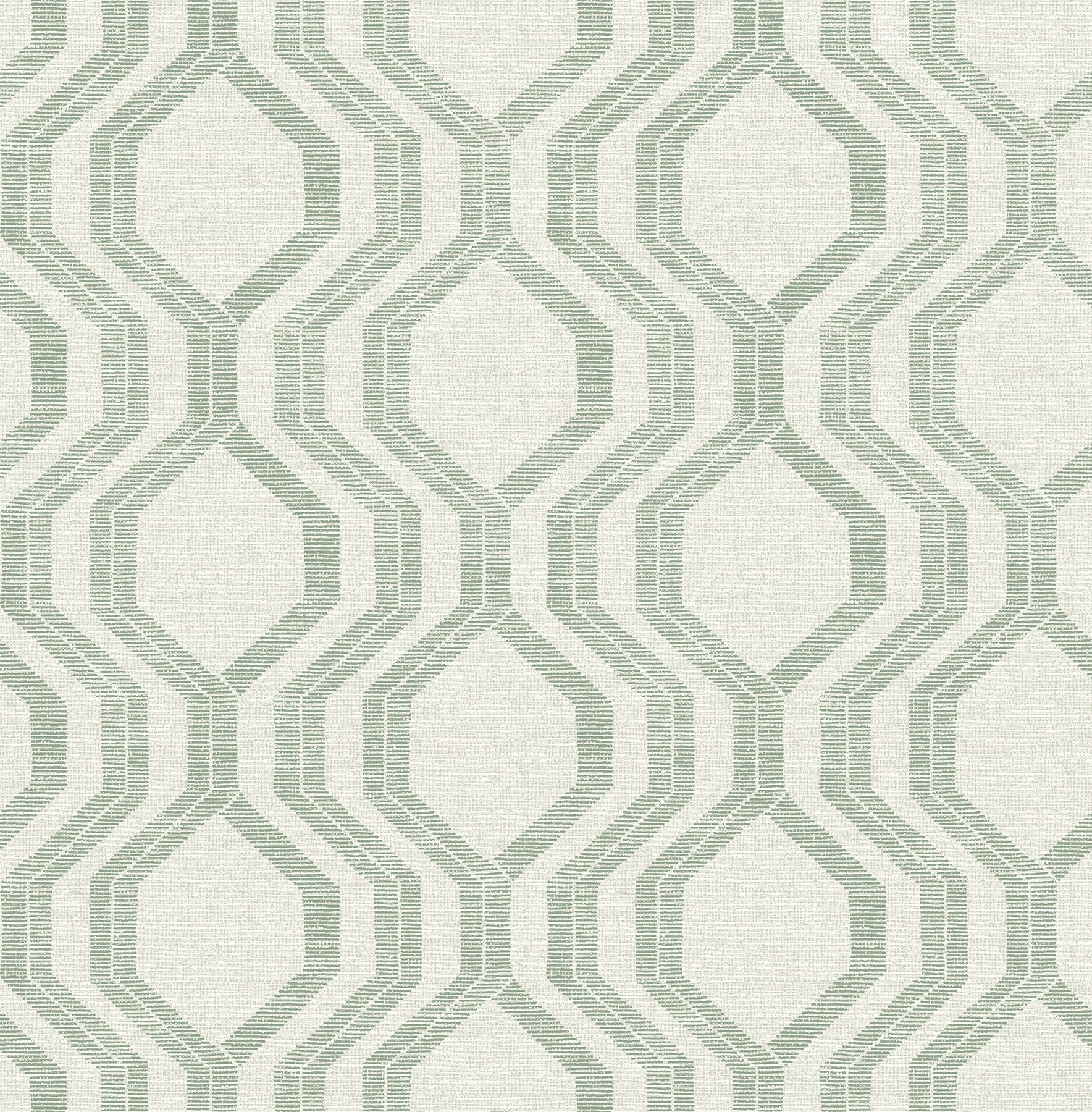 Burton Neutral Modern Ogee Wallpaper Wallpaper A-Street Prints Double Roll Green 