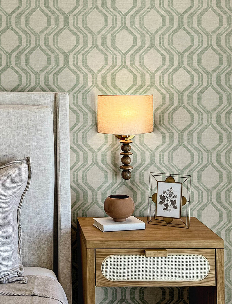 Burton Neutral Modern Ogee Wallpaper Wallpaper A-Street Prints   