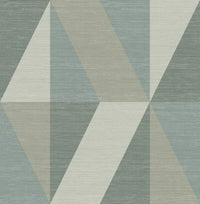 Winslow Green Geometric Faux Grasscloth Wallpaper Wallpaper A-Street Prints Double Roll Green 