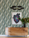 Winslow Green Geometric Faux Grasscloth Wallpaper Wallpaper A-Street Prints   