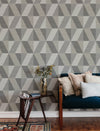 Winslow Green Geometric Faux Grasscloth Wallpaper Wallpaper A-Street Prints   