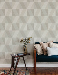 Winslow Green Geometric Faux Grasscloth Wallpaper Wallpaper A-Street Prints   