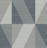 Winslow Green Geometric Faux Grasscloth Wallpaper Wallpaper A-Street Prints Double Roll Slate 