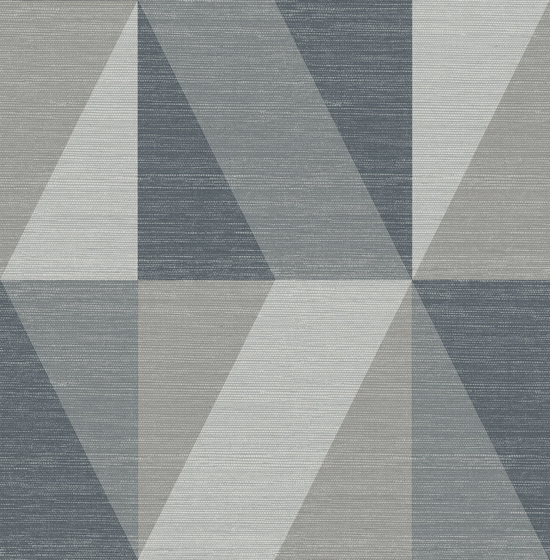 Winslow Green Geometric Faux Grasscloth Wallpaper Wallpaper A-Street Prints Double Roll Slate 