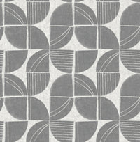 Baxter Charcoal Semicircle Mosaic Wallpaper Wallpaper A-Street Prints Double Roll Charcoal 