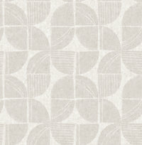 Baxter Charcoal Semicircle Mosaic Wallpaper Wallpaper A-Street Prints Double Roll Bone 