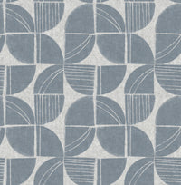 Baxter Charcoal Semicircle Mosaic Wallpaper Wallpaper A-Street Prints Double Roll Denim 