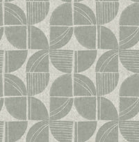 Baxter Charcoal Semicircle Mosaic Wallpaper Wallpaper A-Street Prints Double Roll Sea Green 