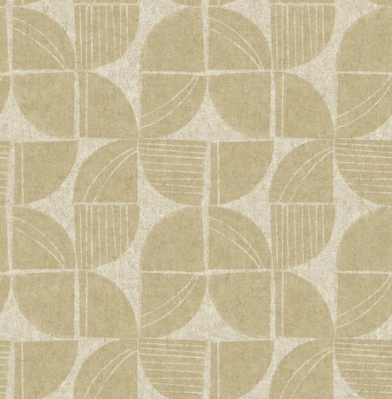 Baxter Charcoal Semicircle Mosaic Wallpaper Wallpaper A-Street Prints Double Roll Honey 