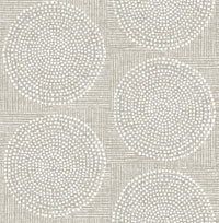 Salma Beige Medallion Wallpaper Wallpaper A-Street Prints Double Roll Beige 