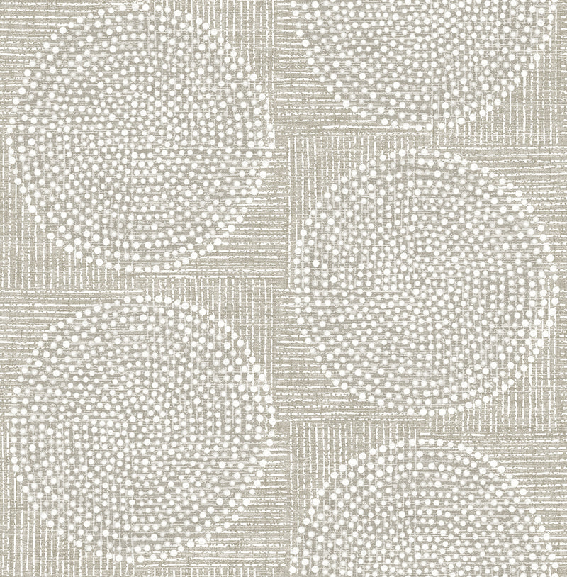 Salma Beige Medallion Wallpaper Wallpaper A-Street Prints Double Roll Beige 