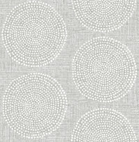 Salma Beige Medallion Wallpaper Wallpaper A-Street Prints Double Roll Grey 