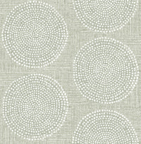 Salma Beige Medallion Wallpaper Wallpaper A-Street Prints Double Roll Sage 