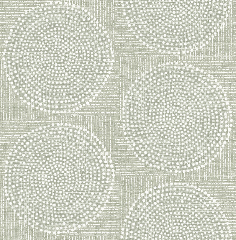 Salma Beige Medallion Wallpaper Wallpaper A-Street Prints Double Roll Sage 