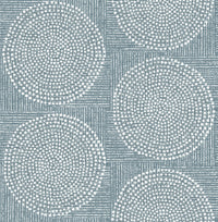 Salma Beige Medallion Wallpaper Wallpaper A-Street Prints Double Roll Denim 