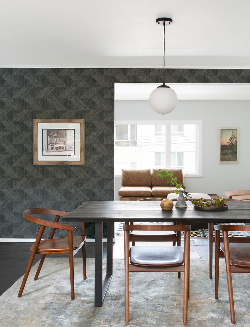 Presley Black Tessellation Wallpaper Wallpaper A-Street Prints   