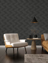 Presley Black Tessellation Wallpaper Wallpaper A-Street Prints   