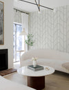 Harlow Silver Curved Contours Wallpaper Wallpaper A-Street Prints   