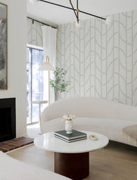 Harlow Silver Curved Contours Wallpaper Wallpaper A-Street Prints   