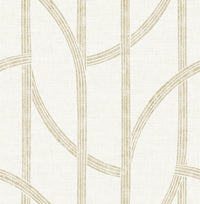 Harlow Silver Curved Contours Wallpaper Wallpaper A-Street Prints Double Roll Gold 