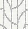 Harlow Silver Curved Contours Wallpaper Wallpaper A-Street Prints Double Roll Black 