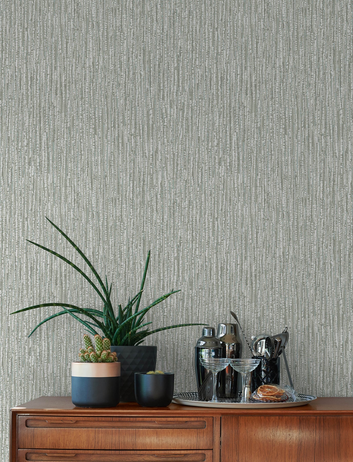 Corliss Neutral Beaded Strands Wallpaper Wallpaper A-Street Prints   