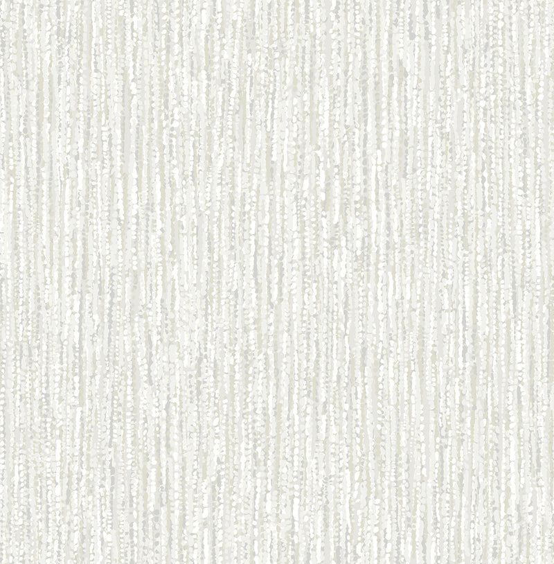 Corliss Neutral Beaded Strands Wallpaper Wallpaper A-Street Prints Double Roll Light Grey 