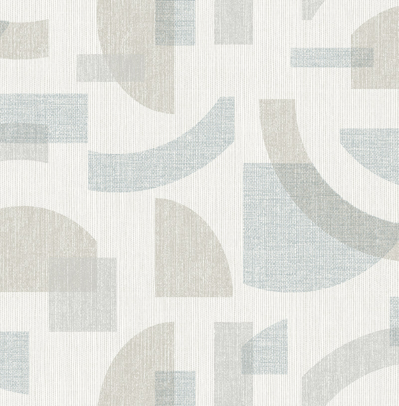 Fulton Sea Green Shapes Wallpaper Wallpaper A-Street Prints Double Roll Light Blue 