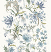 Teonna Floral Stripe Wallpaper Wallpaper A-Street Prints Roll Blue