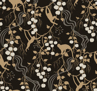 Linden Jungle Canopy Wallpaper Wallpaper A-Street Prints Roll Black