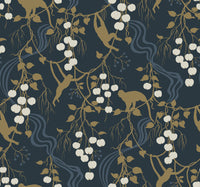 Linden Jungle Canopy Wallpaper Wallpaper A-Street Prints Roll Navy