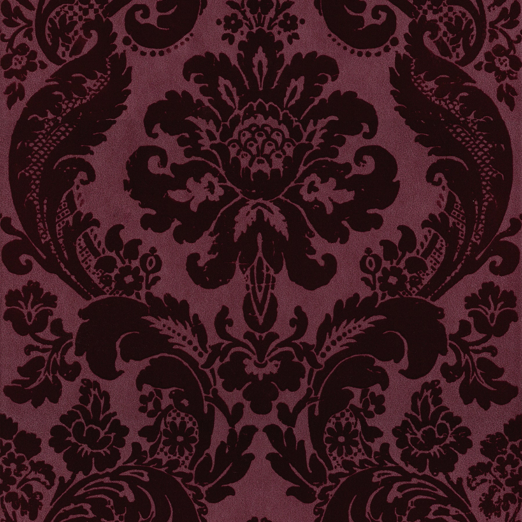 Shadow Flocked Damask Wallpaper Wallpaper A-Street Prints Roll Merlot