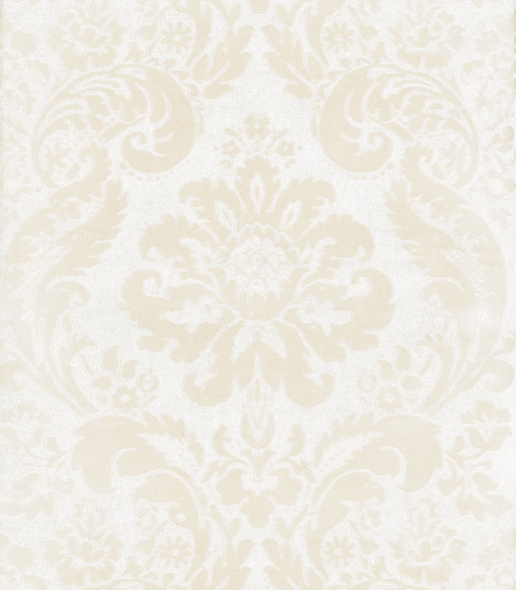 Shadow Flocked Damask Wallpaper Wallpaper A-Street Prints Roll Cream