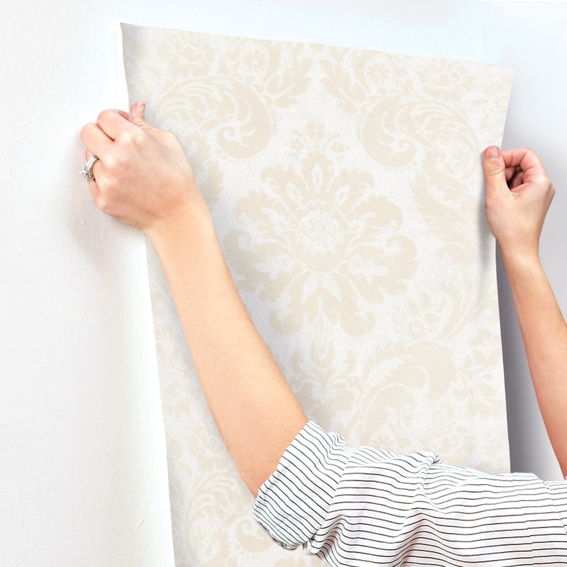 Shadow Flocked Damask Wallpaper Wallpaper A-Street Prints