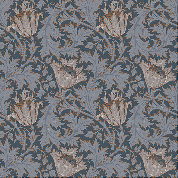 Anemone Wallpaper Wallpaper A-Street Prints Double Roll Dark Blue 