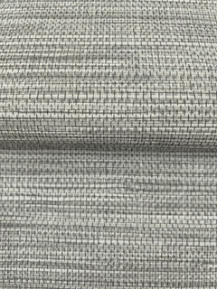 Winn Faux Grasscloth Wallpaper in gray, featuring a textured, woven pattern with dark horizontal and vertical lines.