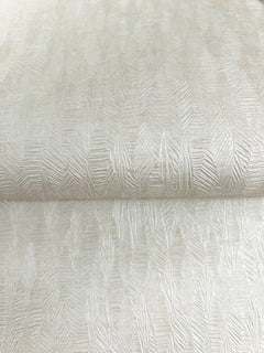 Off-white Bryson Feathered Texture Wallpaper with a subtle, raised herringbone or feathered pattern.