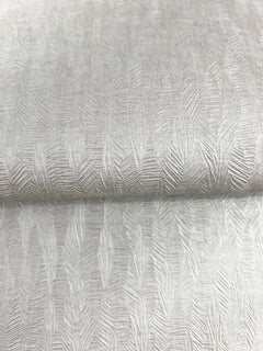 Bryson Feathered Texture Wallpaper in light gray with a repeating embossed pattern of vertical, feathered, chevron-like lines.