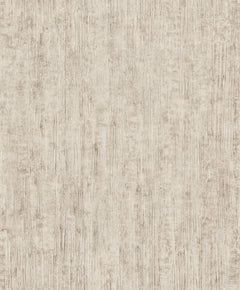 Chesapeake Ramona Distressed Texture Wallpaper by York Wallcoverings features a light beige textured surface with vertical streaks and subtle variations in shading, reminiscent of a plaster or faux-wood wall finish.