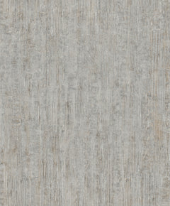 The Chesapeake Ramona Distressed Texture Wallpaper by York Wallcoverings features a gray textured surface with subtle vertical lines and streaks, echoing the look of weathered wood or concrete. Its uniform, neutral pattern creates a rustic and industrial appearance, making it ideal for backgrounds or design elements.